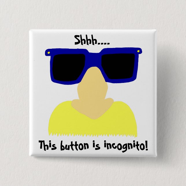 Incognito Mustache & Glasses Button (Vorderseite)
