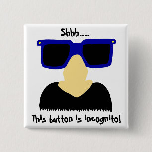 Incognito Mustache & Glasses Button