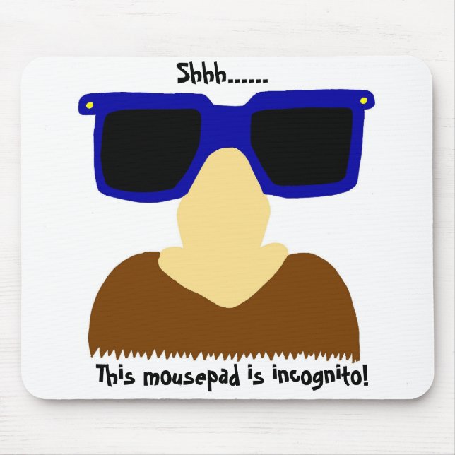 Incognito Mustache & Glasses Mousepad (Vorne)