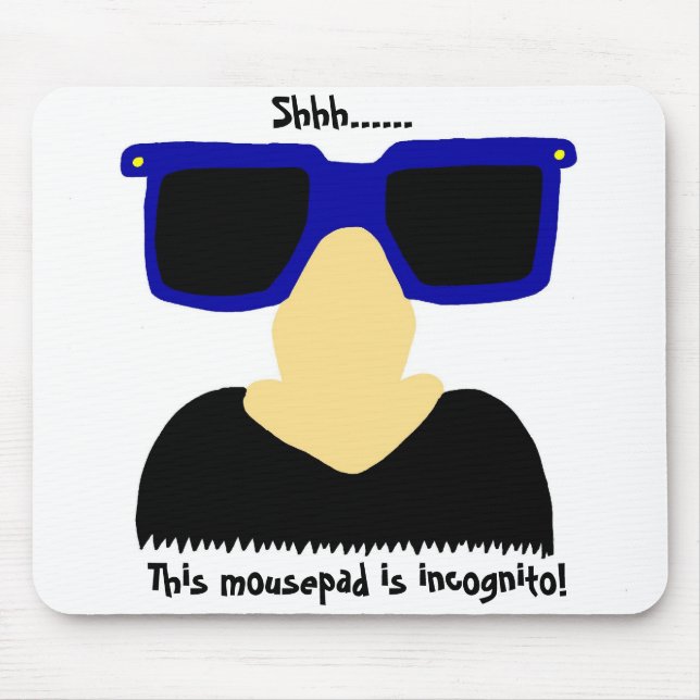 Incognito Mustache & Glasses Mousepad (Vorne)