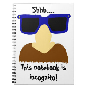 Incognito Mustache & Glasses Notebook Notizblock