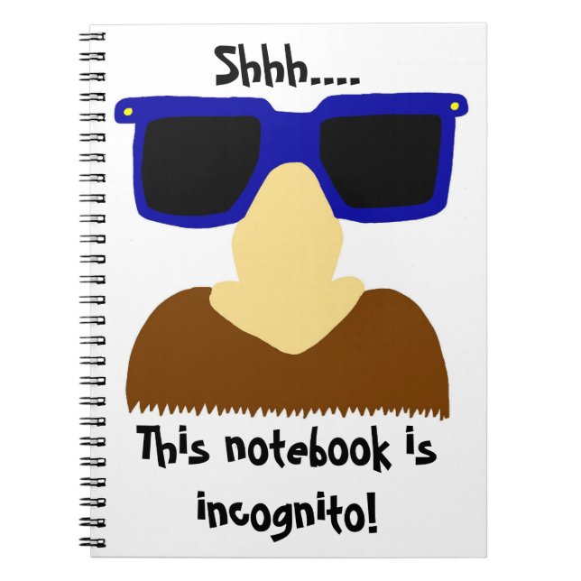 Incognito Mustache & Glasses Notebook Notizblock (Vorderseite)