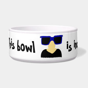 Incognito Mustache & Glasses Pet Bowl Napf