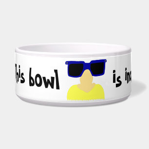 Incognito Mustache & Glasses Pet Bowl Napf