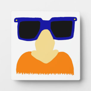 Incognito Mustache & Glasses Plaque Fotoplatte