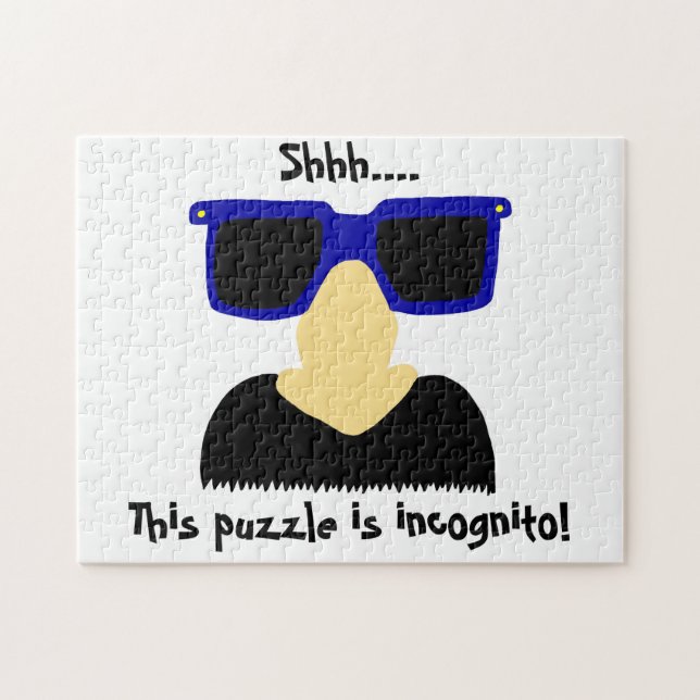 Incognito Mustache & Glasses Puzzle (Horizontal)