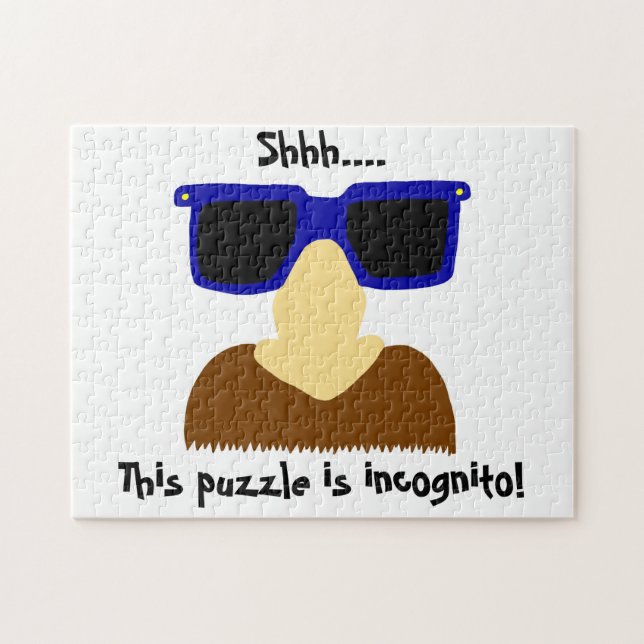 Incognito Mustache & Glasses Puzzle (Horizontal)
