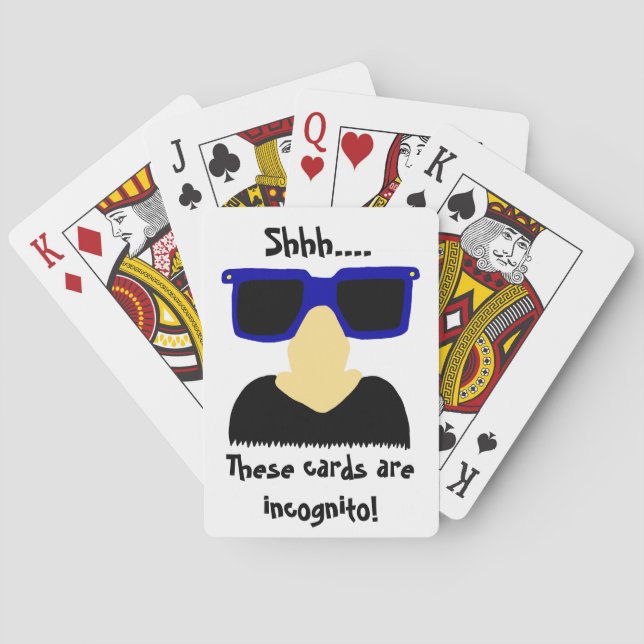 Incognito Mustache & Glasses Spielkarten (Rückseite)