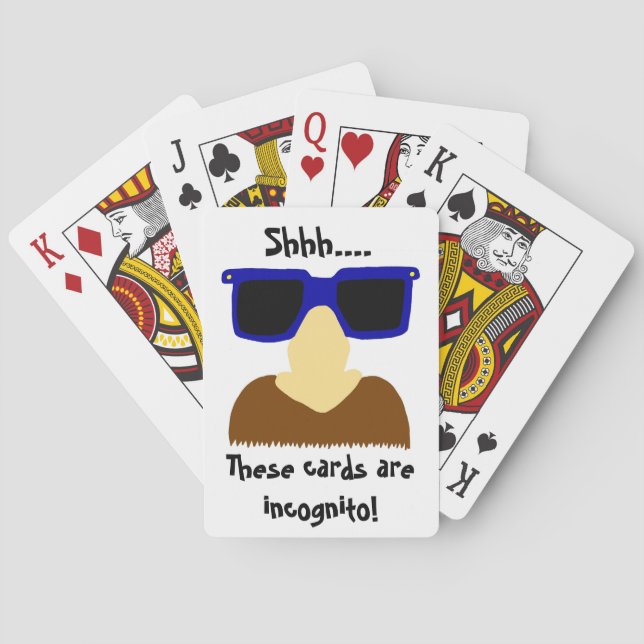 Incognito Mustache & Glasses Spielkarten (Rückseite)