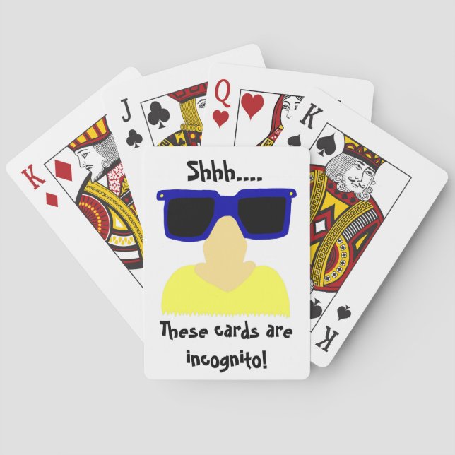 Incognito Mustache & Glasses Spielkarten (Rückseite)
