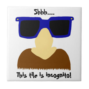 Incognito Mustache & Glasses Tile Fliese