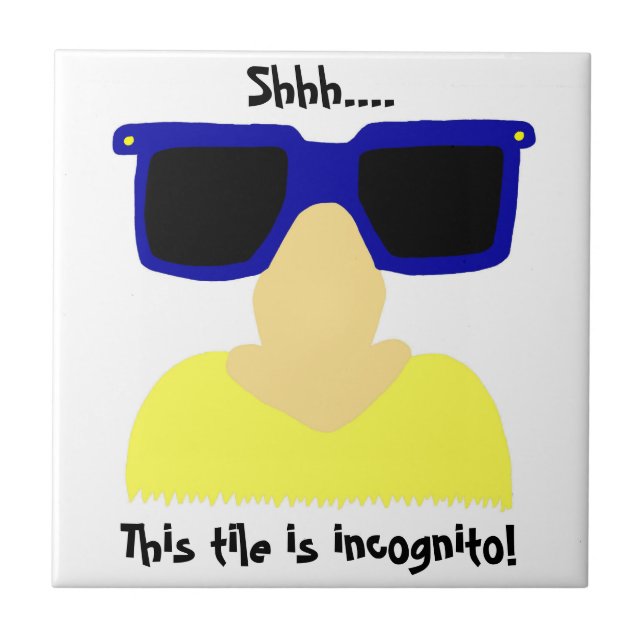 Incognito Mustache & Glasses Tile Fliese (Vorderseite)
