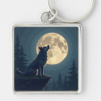 Incontournable ! Porte-clés Loup au Clair de Lune