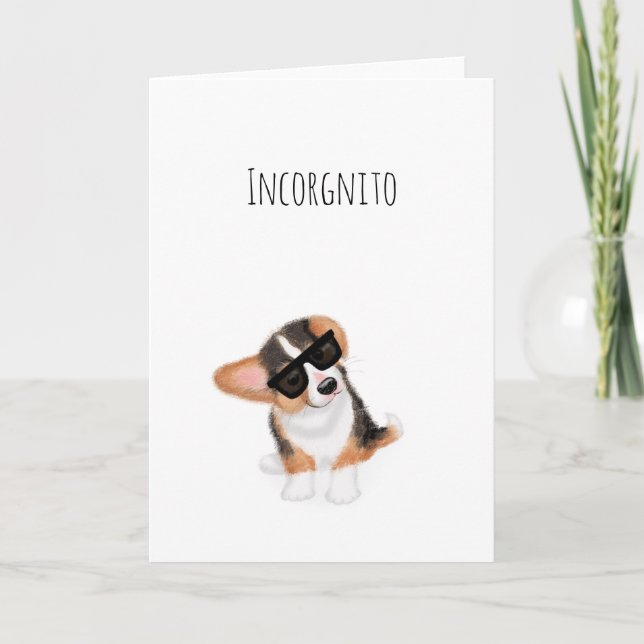 Incorgnito corgi Welpenkarte Karte (Vorderseite)