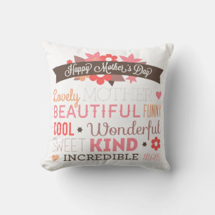 Incroyable maman Joyeuse fête des mères Coussin