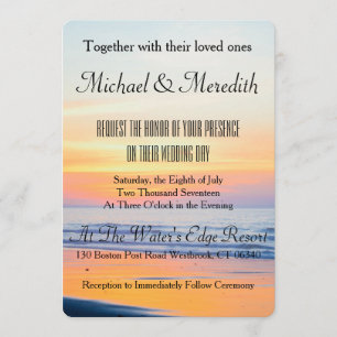 Incroyable Sunset Beach Wedding Invitation