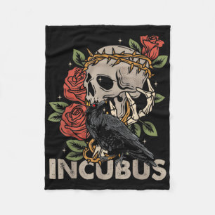 Incubus Crow Links Skull Blume Halloween-Kostüm Fleecedecke