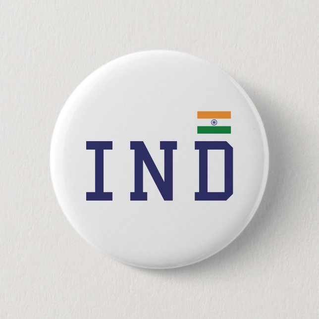 IND India Flag in Tricolor Desi Indian Patriotic Button (Vorderseite)