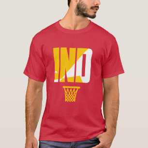 IND Retro Basketball Kunst Blau T-Shirt