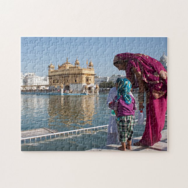 Inde Amritsar Temple d'or. Jigsaw Puzzle (Horizontal)