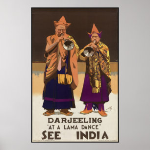 Inde Darjeeling Poster Vintage voyage et rétro