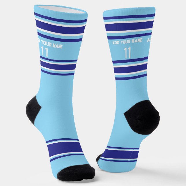 Indego and blue Sport Jersey - Name Number Socks Socken (Gewinkelt)