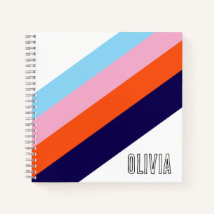 IndegoPink OrangeLila Streifen Personalisierter N Notizbuch