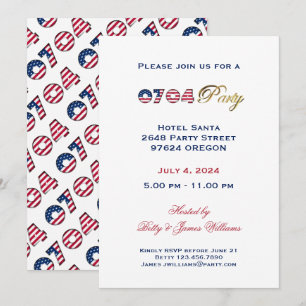 Indépendance Day 4 juillet Fête Invitation USA