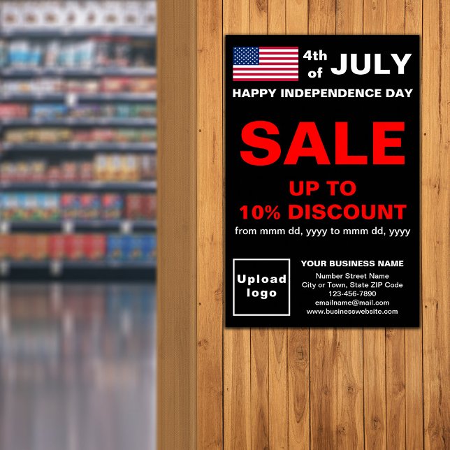 Independence Day Business Sale Black Poster (Von Creator hochgeladen)