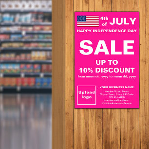 Independence Day Business Sale Pink Poster