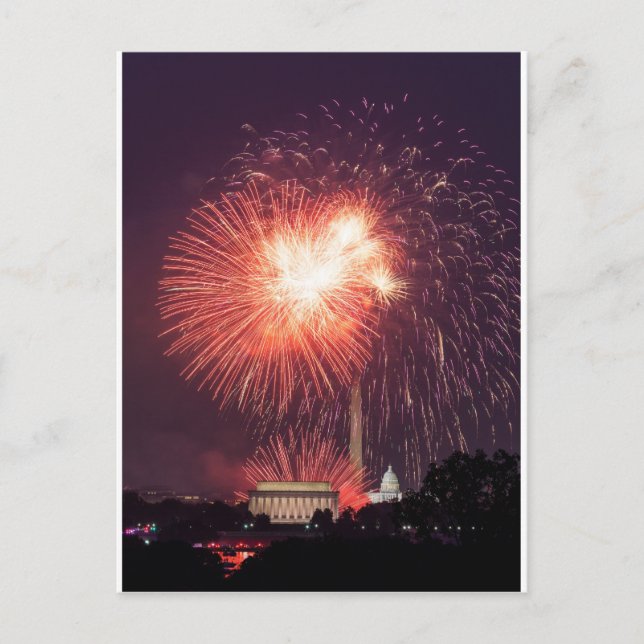 Independence Day Fireworks over Washington DC Postkarte (Vorderseite)