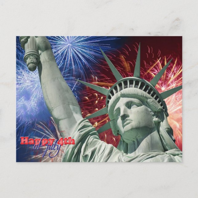 Independence Day & July fourth Postkarte (Vorderseite)