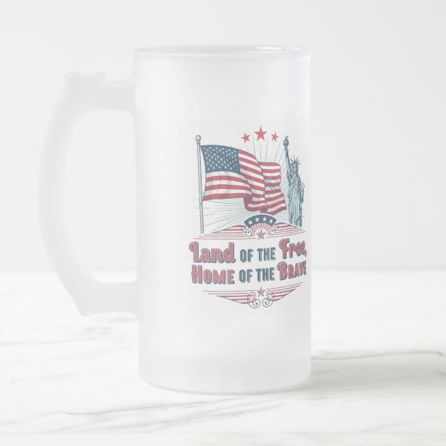 Independence Day - Statue of Liberty Mug Mattglas Bierglas (Links)