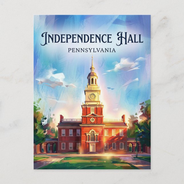 Independence Hall Pennsylvania Postkarte (Vorderseite)