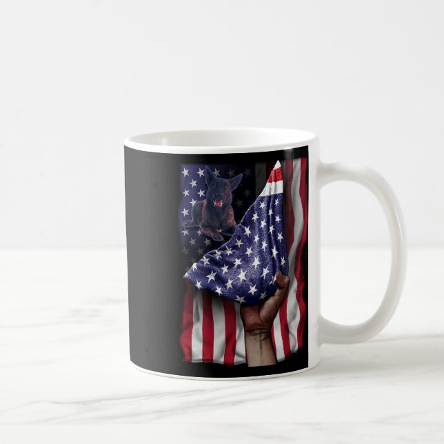 Independence US Flag Dutch Shepherd Kaffeetasse (Rechts)