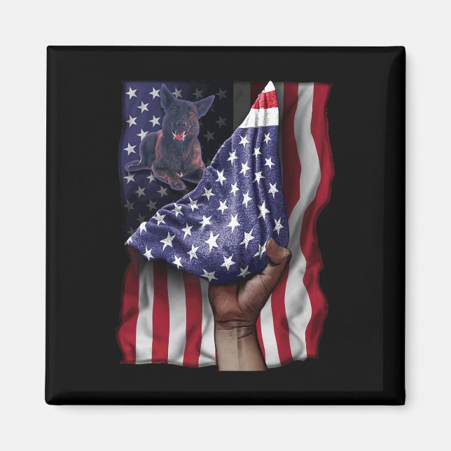 Independence US Flag Dutch Shepherd Magnet (Vorne)