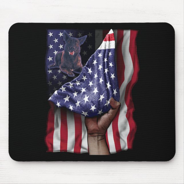 Independence US Flag Dutch Shepherd Mousepad (Vorne)