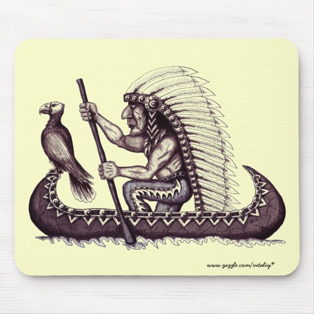 Inder mit coolem Entwurf mousepad grafische Kunst (Vorne)