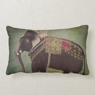 Inder-/Mughal Elefant-Grün-lumbales Wurfs-Kissen Lendenkissen