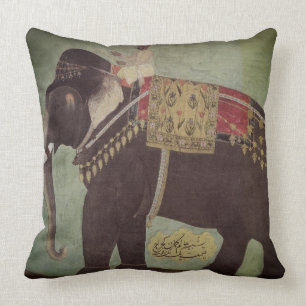 Inder-/Mughal Elefant-Grün-Wurfs-Kissen Kissen