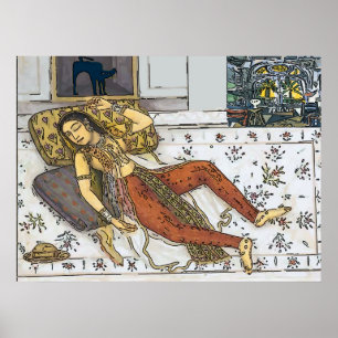 Inder, Mughal Frau, Prinzessin Poster
