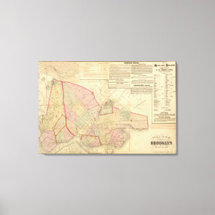 Index-Brooklyn-Karte Leinwanddruck