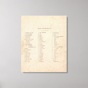 Index des allgemeinen Atlasses der Welt Leinwanddruck