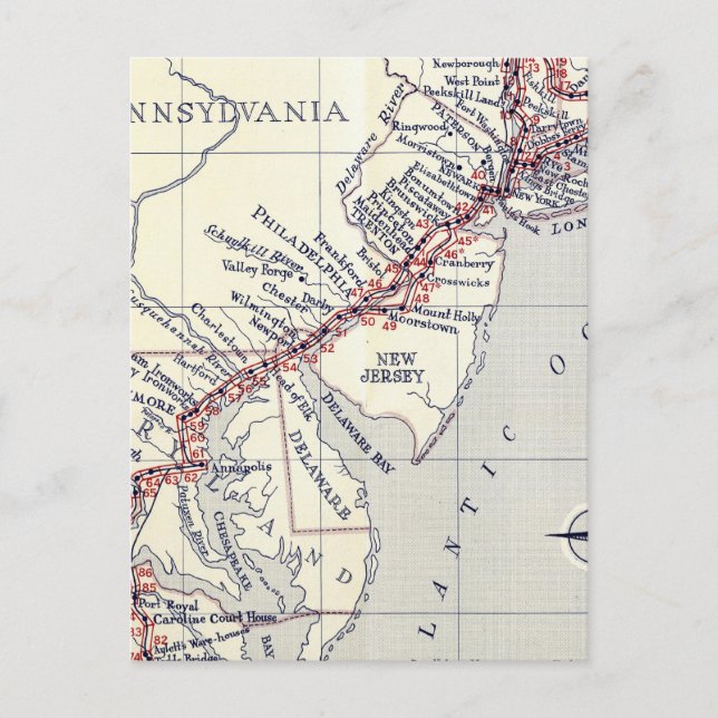 Index für die Teller in der Erhebung der Straßen Postkarte (Vorderseite)