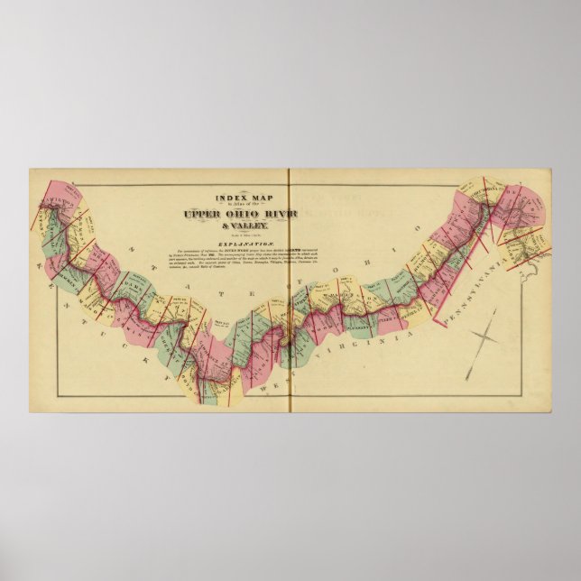 Index-Karte für Atlas des oberen Ohio Poster (Vorne)