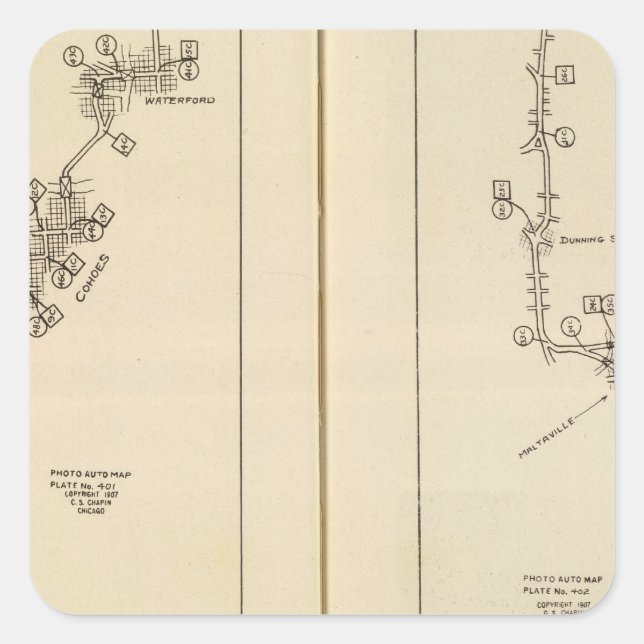 Indexkarte Albany, Saratoga Springs Quadratischer Aufkleber (Vorderseite)