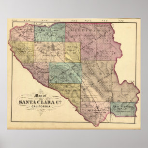 Indexkarte Santa Claras Co Poster