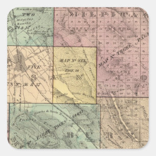 Indexkarte Santa Claras Co Quadratischer Aufkleber