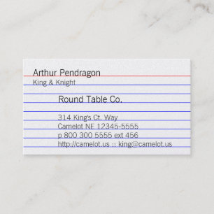 Indexkarte Visitenkarte