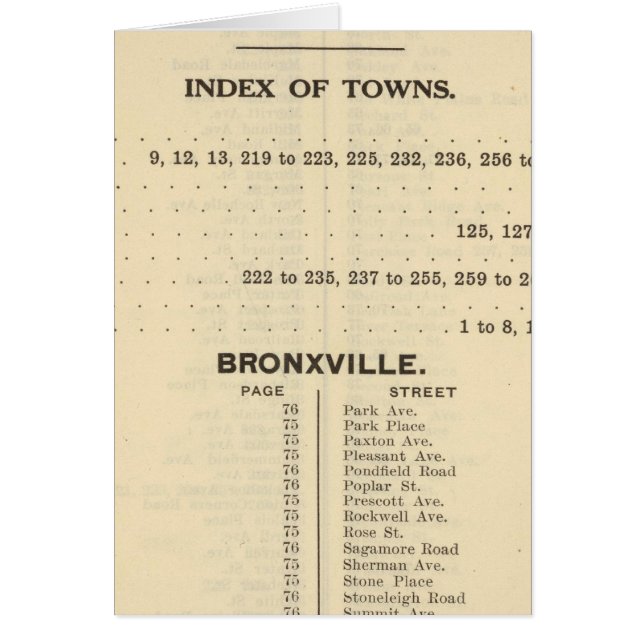 Indexstädte, Bronxville (Vorne)